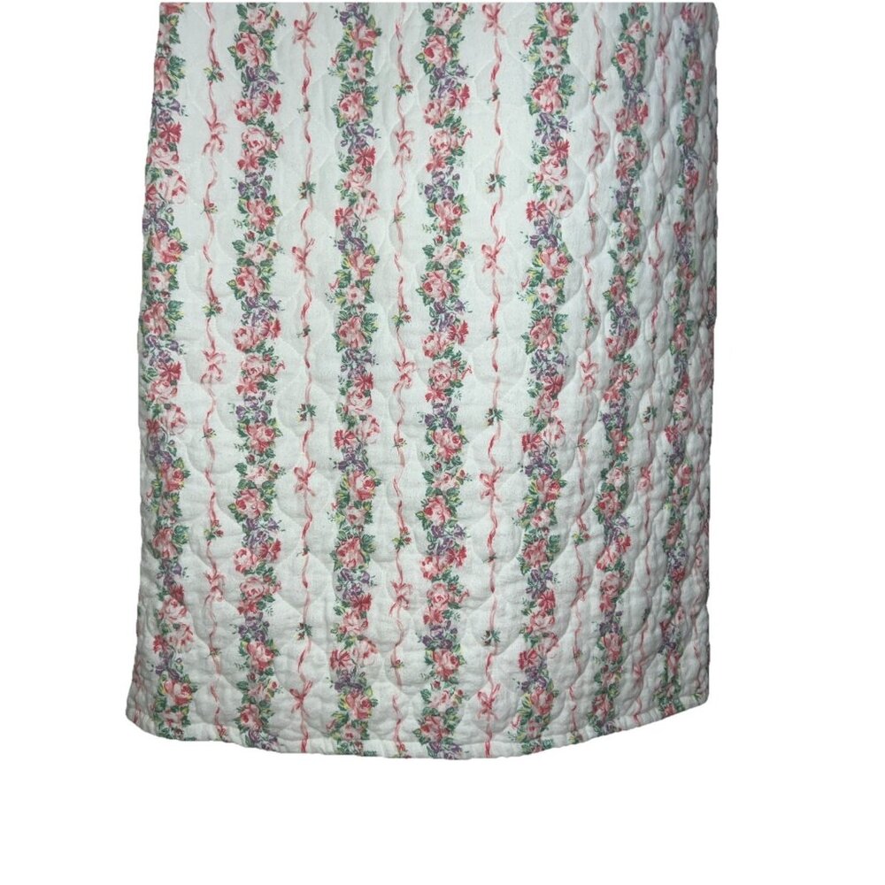Vintage Lanz of Salzburg Quilted Cotton Nightgown Floral Zip USA - Picture 11 of 15